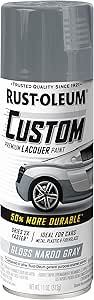 Rust-Oleum 363515 Automotive Custom Lacquer Spray Paint, 11 oz, Gloss Nardo Gray