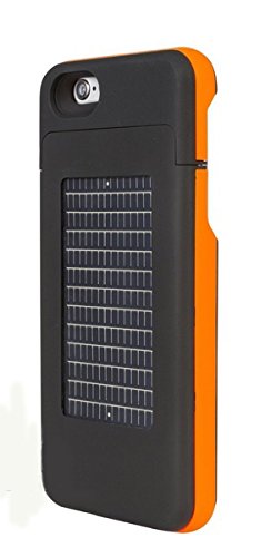 EnerPlex Surfr Ultra Slim Battery Backup & Solar Powered Case for iPhone 6/iPhone 6S, Black/Orange, SRI62700OR