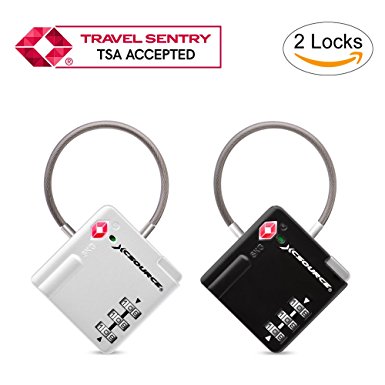 TSA Lock 2pcs Suitcase Luggage Lock Travel Backpack 3-Digit Combination Security Padlock with Open Alert Indicator