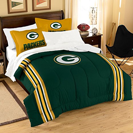 NFL Green Bay Packers Full Applique Comforter and Sham Set, 76 x 86-Inch