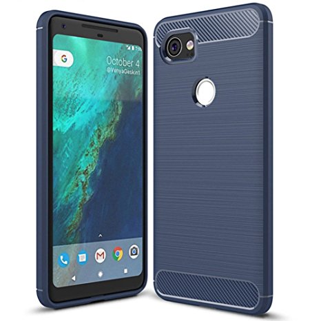 Google Pixel XL 2 Case,Pixel XL2 case - Suensan TPU Shock Absorption Technology Raised Bezels Protective Case Cover for Google Pixel 2 XL Case(6.0") (TPU Blue)