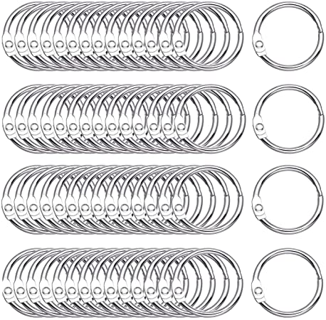 Antner 120pcs 1.2 inch Loose Loose Leaf Binder Rings, 30mm Nickel Plated Silver Binder Rings, Keychain Key Rings, Metal Book Rings, O Rings for School Office