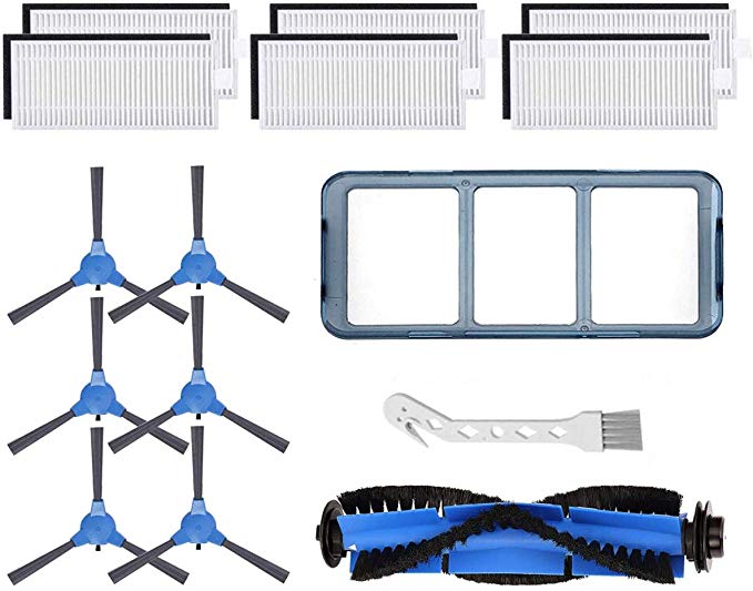 LesinaVac Replacement Parts Accessories for Eufy 11s RoboVac 11S & RoboVac 30 & RoboVac 30C & RoboVac 15C Accessories(6 Filters 6 Side Brushes 1 Main Brush 1 Primary Filter).