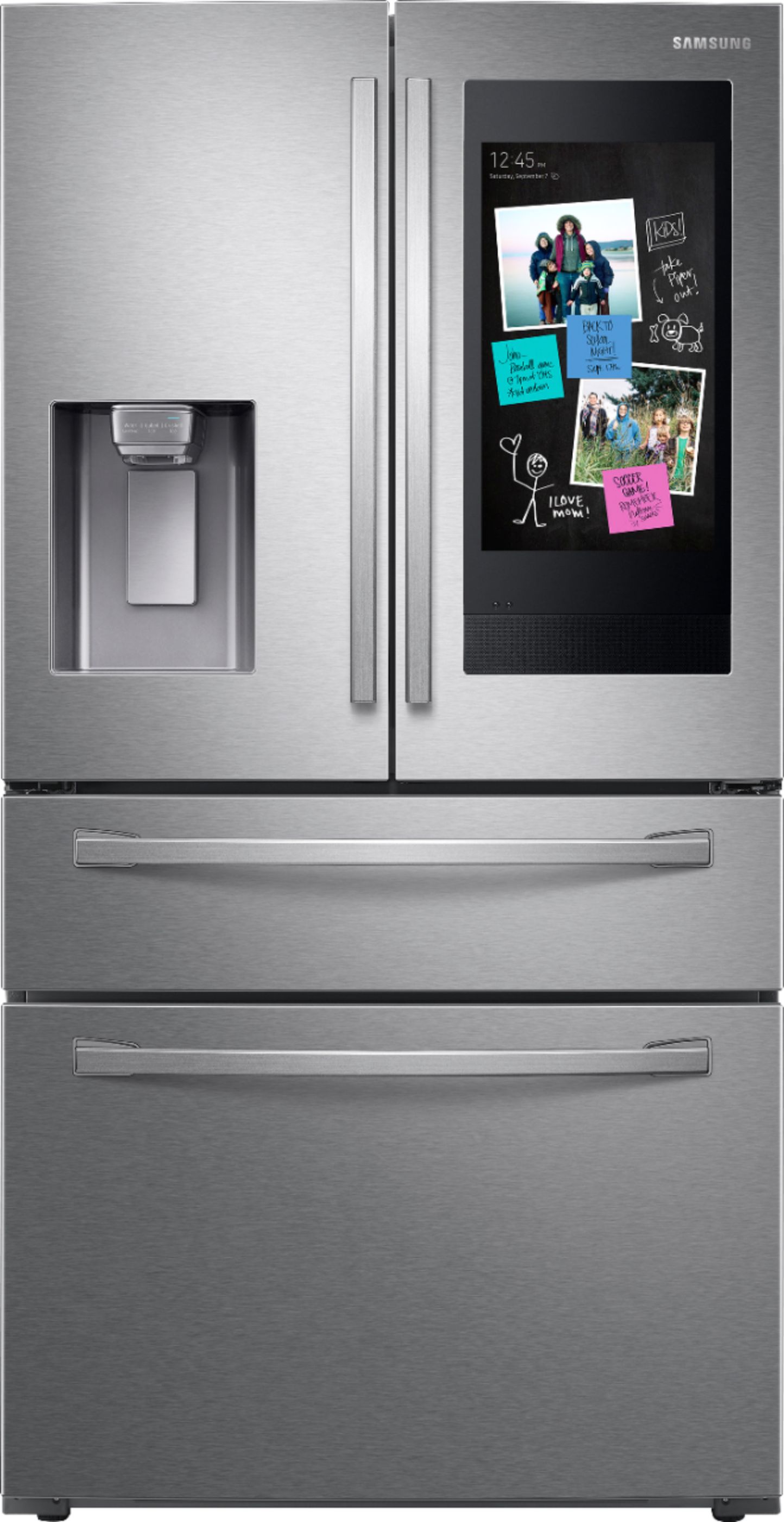 Samsung - Family Hub 27.7 Cu. Ft. 4-Door French Door Refrigerator - Fingerprint Resistant Stainless steel