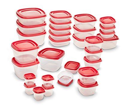 Rubbermaid Easy Find Lids Food Storage Container, 60-piece Set, Red (2005627)