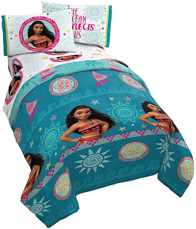 Jay Franco Disney Moana Tribal Sun 4 Piece Twin Bed in a Bag with Bonus Tote Bag