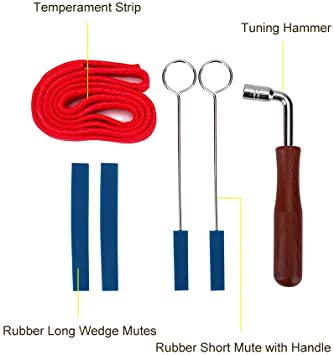 Piano Tuner Tools, Professional Metal Rubber Tuning Mute Kit Including Hammer Mutes Strip for Turn