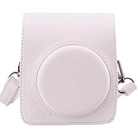 CAIUL Compatible Comprehensive Protection Mini 70 Case Bag With Soft PU Leather Material for Fujifilm Instax Mini 70 Camera - White