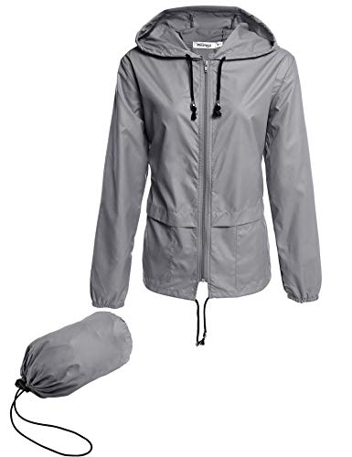 Beyove Women's Lightweight Rain Jacket Active Outdoor Waterproof Packable Hooded Raincoat