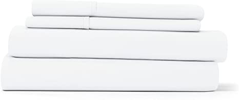 Linen Market Ultra Soft Easy Care Microfiber 16" Deep Pocket Basic 4 Piece Bed Sheet Set with Pillowcases, White, King