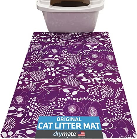 Drymate Cat Litter Mat, Traps Litter & Mess from Box, Keeps Floors Clean, Soft on Kitty Paws - Absorbent/Waterproof/Urine-Proof - Machine Washable, Durable (USA Made)