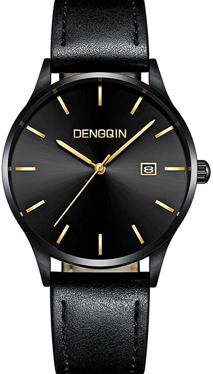 Men's Wrist Watch - Fashion Simple Minimalist Watch - Leather Classic Watches - Quartz Business Casual Stainless Steel Analog Ultrathin Watch for Gentlemen