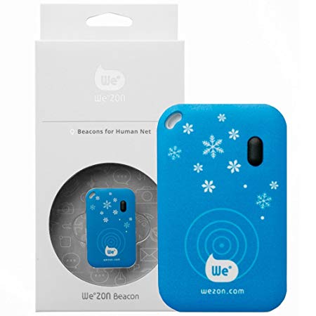 Bluetooth Tracker Tag, Key Finder Phone Finder, Ping At Last Location with Spare Battery & Water Resistant Smart Case [iOS/Android Compatible] - Blue
