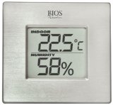 Thermor Bios Indoor Hygrometer with Thermometer Aluminum Face 3-Inch x 3125-Inch x 15-Inch