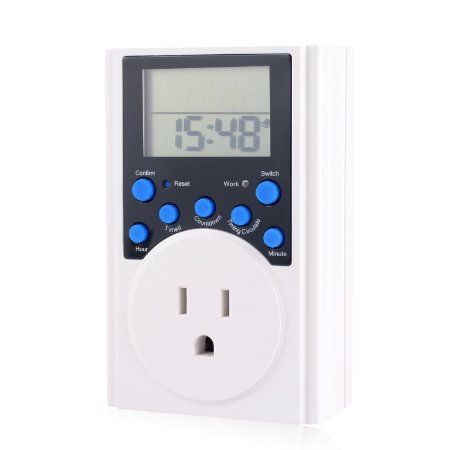 Plug-In Timers - Daily Digital 1.8" LCD Programmable Smart Socket Plug Wall Electrical Timer Switch Energy-Saving Outlet For Lights And Appliances