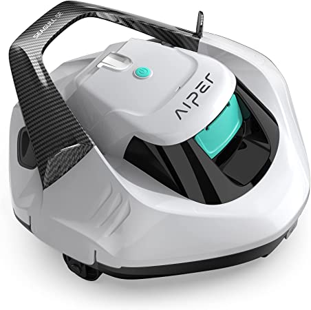 (2023 New) AIPER Seagull SE Cordless Robotic Pool Cleaner, Pool Vacuum Lasts 90 Mins, LED Indicator, Self-Parking, Ideal for Above/In-Ground Flat Pools up to 40 Feet - White