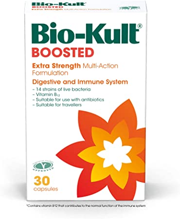 Bio-Kult Boosted - 4 x Concentration of Original Bio-Kult   Vitamin B12 - for Immune System Support – 30 Capsules