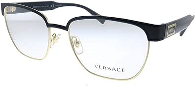 Versace VE 1264 1436_5 Matte Black Gold Metal Oval Eyeglasses 54mm