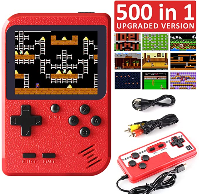 JAMSWALL Handheld Game Console, 500 Classical FC Games 3.0-Inch Screen 800mAh Rechargeable Battery Portable Retro Video Game Console Support for Connecting TV and Two Players[2020 Upgraded Version]