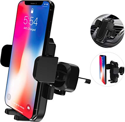 IPOW Air Vent Car Phone Mount Holder Universal Cell Phone Holder for Car with Auto Lock Strong Stability Compatible with iPhone XR/XS Max/XS/X/8/8 Plus/7/7 Plus, Galaxy S10/S10 Plus/S9/Note 9 etc.