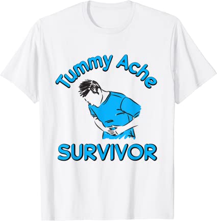 Vintage Tummy Ache Survivor Stomachache IBS Funny Men Women T-Shirt