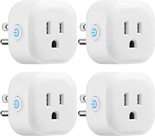 Wifi Smart Plug Square Mini(4 Packs),GMYLE Smart Home Power Control Socket,Remote Control Your Household Equipment from Everywhere,No Hub Required,Compatible with Alexa, Echo Dot & Google Home