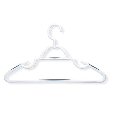 Honey-Can-Do HNGT01323 10-Pack Soft Touch Swivel Hangers, White/Blue