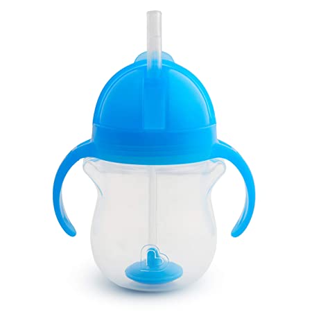 Munchkin Click Lock Weighted Flexi Straw Trainer Cup, Blue, 7 Ounce