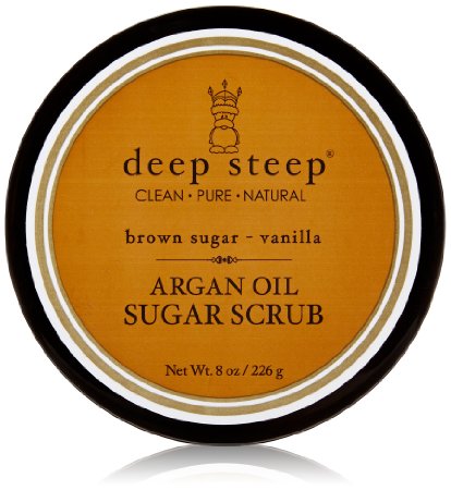 Deep Steep Argan Oil Sugar Scrub, Brown Sugar Vanilla, 8 Ounce