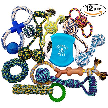Otterly Pets Puppy Dog Pet Rope Toys - Small to Large Dogs (12-Pack)