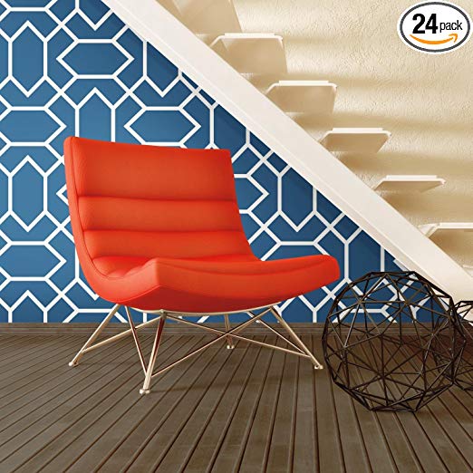 Modern Geometric Repositionable and Removable Peel and Stick Wallpaper