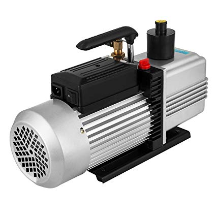 VEVOR Rotary Vane Vacuum Pump 12CFM 1HP Double Stage HVAC Auto AC Refrigerant Air Vacuum Pump Wine Degassing Milking Medical Food Processing Air Conditioning Vacuum Pump (2-Stage, 12CFM)