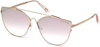 Tom Ford FT0563 33Z Gold Jacquelyn Pilot Sunglasses Lens Category 2 Lens Mirror