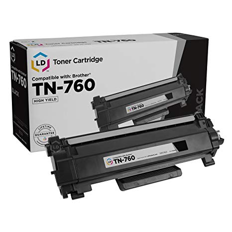 LD Compatible Toner Cartridge Replacement for Brother TN760 High Yield (Black)