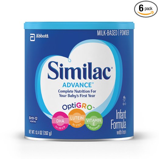 Similac Advance Infant Formula with Iron, Baby Formula, Powder, 12.4 oz (Pack of 6)