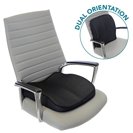 Milliard Memory Foam Lumbar Seat Cushion, Dual Use: Lower Back Support or Seat Wedge