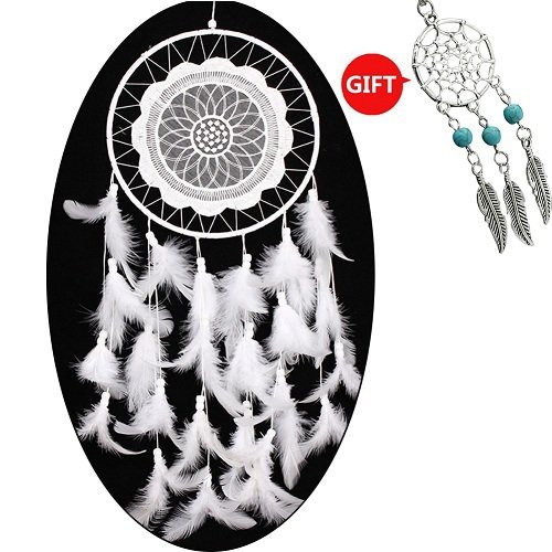 YYAO Dream Catcher  Handmade Traditional Original White Laces65289 8 Diameter 248 Long65288With a Gift