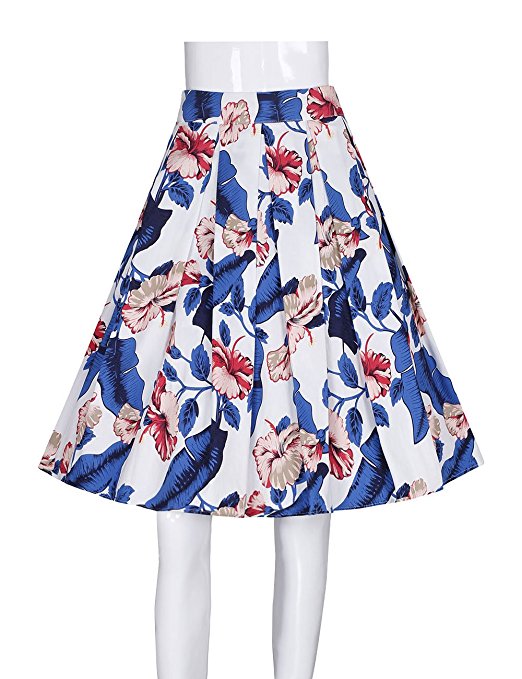 ADAMARIS Ladies' Classic Summer Vintage Floral Printed Skirts