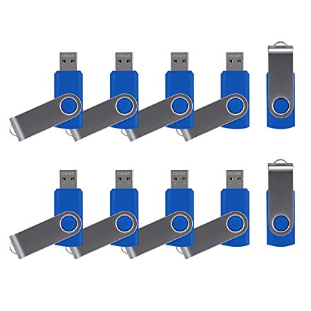 Enfain USB 2.0 Flash Drives 2GB (Blue, 10 Pack)