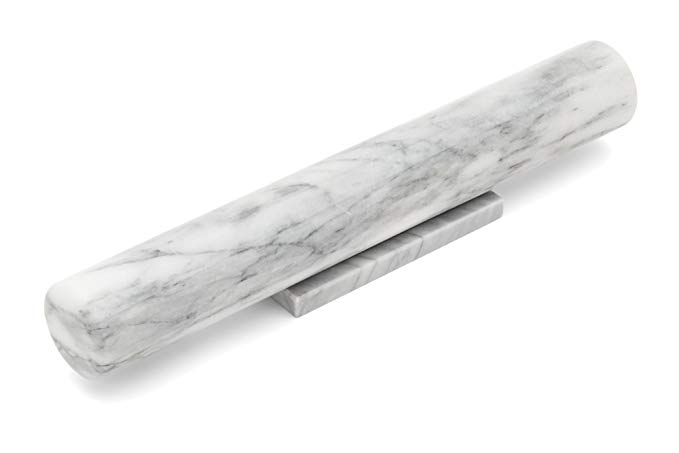 Fox Run 11711 Marble French Rolling Pin, Base, White