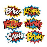 Cardboard Jumbo Superhero Word Cutouts size 26 x 18 - 6 pcs