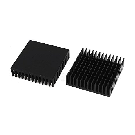 sourcingmap® 2 Pcs Black Aluminum Radiator Heat Sink Heatsink 40mm x 40mm x 11mm