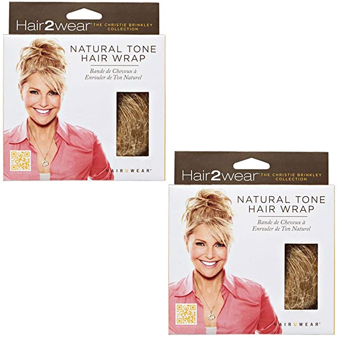 Christie Brinkey Hair Wrap (Pair of 2) - Color HT10 Medium Brown - Natural Tone6" Shoulder Length Official Heat Friendly Synthetic Textured Hairpiece Fun Bun Chignon Pedazo Envoltura de cabello
