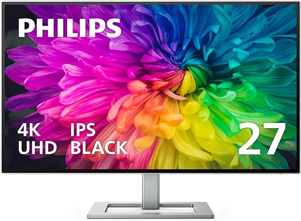 PHILIPS Creator Series 27E2F7901 27" 4K UHD IPS Black Display, USB-C, Built-in KVM, Height Adjustable, Calman Ready, Daisy Chain, PD 96W, MacBook/PC Compatible, 4-Year Advance Replacement