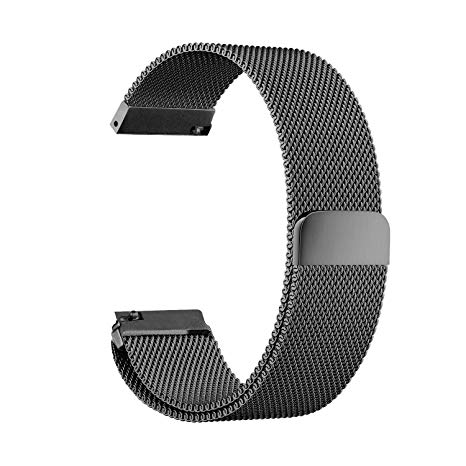 MroTech Compatible for Gear S3 Frontier Band 22mm Quick Release Metal Watch Strap Magnetic Replacement Watchband for Samsung Gear S3 Frontier/Classic, Galaxy Watch 46mm, Amazfit Pace (Black)