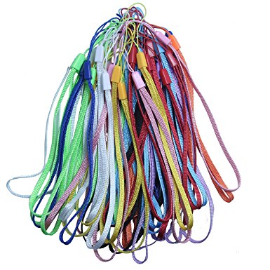 CaseBuy 7-Inch Bulk Colorful Hand Wrist Strap Lanyard for Cell Phone USB Flash Drive Mp3 Mp4 Mini Camera - 50pcs(10 Colors)