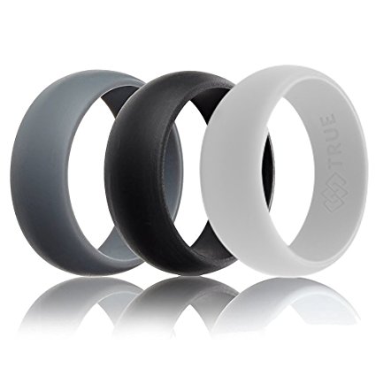 TRUE Exercise Bands - 3 Pack Silicone Wedding Ring - Designed for Men and Women - Comfort, Fitness, Exercise, Weight Lifting/Training, Running, Working, Rubber Ring, Safe Silicone Wedding Band