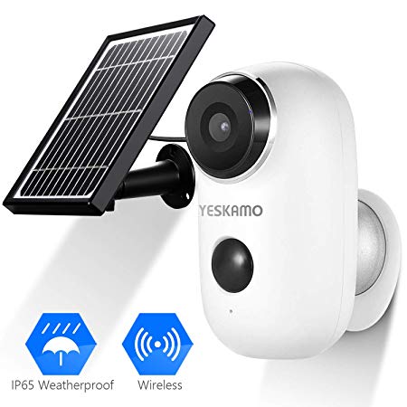 Battery Security Camera - Solar Powered IP Camera Outdoor Wireless, Rechargeable Battery Powered WiFi Camera for Home Security, House Video Surveillance System 2 Way Audio Motion Detection