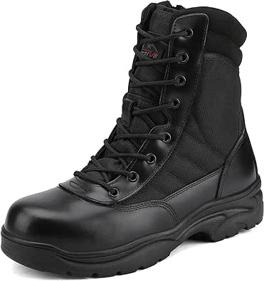 NORTIV 8 Steel Toe Boots for Men Safety Industrial & Construction Military Work Boots Slip Resistant ASTM F2413-18