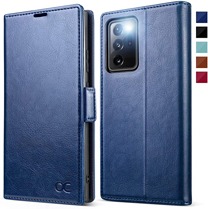 OCASE Case for Galaxy Note 20 Ultra, PU Leather Wallet Case with [Card Holder] [RFID Blocking] [Kickstand Function] Flip Phone Cover Compatible for Samsung Galaxy Note20 Ultra 5G 6.9 Inch (Blue)